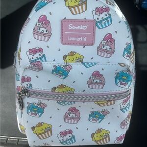 Loungefly Kids Sanrio White Cupcake Print Mini Backpack with Pink Patch